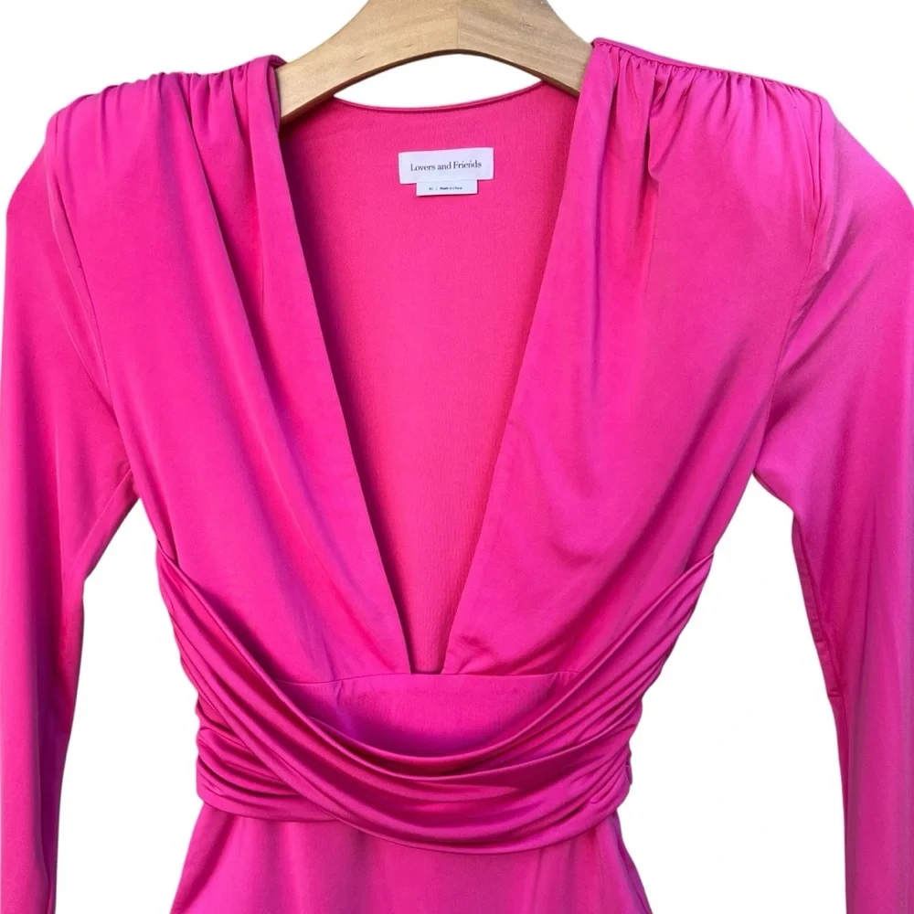Lovers + Friends Anya Long Sleeve Pink Bodysuit Women’s X-Small